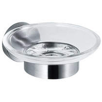 Acorn Thorn Glass Soap Dish & Wall Mount (Stainless Steel).