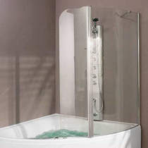 Aquaestil Gemma Hinged Bath Screen (Right Handed).  1230x1500mm.