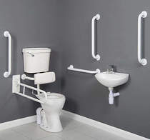 Arley Doc M Doc M Low Level Toilet Pack With Lever Flush & White Rails.