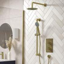 Bristan Apelo Thermostatic Shower Pack With Slide Rail Kit (Brushed Brass).