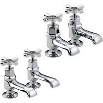 Bristan art deco basin & bath taps pack with ceramic disc valves.