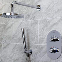 Bristan artisan shower pack with arm, round head & handset (chrome).