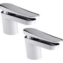 Bristan Claret Mono Basin & Bath Filler Tap Pack (White & Chrome).