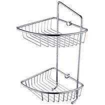 Bristan Accessories Two Tier Wall Fixed Wire Basket (Chrome).