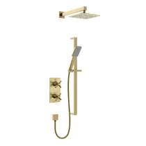 Bristan Cruzar Thermostatic Shower Pack With Slide Rail Kit (Brushed Brass).