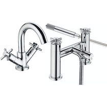 Bristan Decade Basin & Bath Shower Mixer Tap Pack (Chrome).