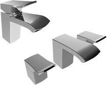 Bristan descent mono basin & 3 hole bath filler tap pack (chrome).