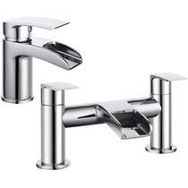 Bristan Glide Waterfall Basin & Bath Filler Tap Pack (Chrome).