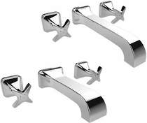 Bristan Glorious Wall Mounted Basin & Bath Filler Tap Pack (Chrome).