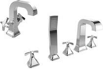 Bristan Glorious 5 Hole Bath Shower Mixer & Mono Basin Taps Pack (Chrome).