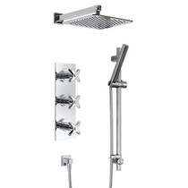 Bristan Glorious Shower Pack With Arm, Square Head & Slide Rail (Chrome).