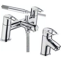 Bristan Smile Basin & Bath Shower Mixer Tap Pack (Chrome).