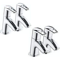 Bristan Smile Basin & Bath Tap Pack (Pairs, Chrome).