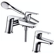 Bristan Vantage Basin & Bath Shower Mixer Tap Pack (Chrome).