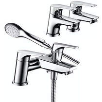 Bristan Vantage Pair Of Basin & Bath Shower Mixer Tap Pack (Chrome).