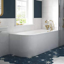 BC Designs Amerina Corner Bath With Panel 1700mm (RH, White).