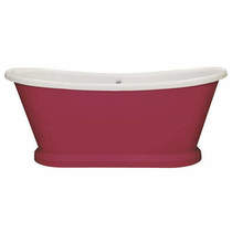 BC Designs Painted Acrylic Boat Bath 1580mm (White & Rectory Red).