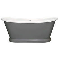 BC Designs Painted Acrylic Boat Bath 1580mm (White & Downpipe).
