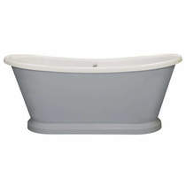 BC Designs Painted Acrylic Boat Bath 1580mm (White & Plummett).