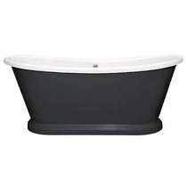 BC Designs Painted Acrylic Boat Bath 1580mm (White & Off Black).