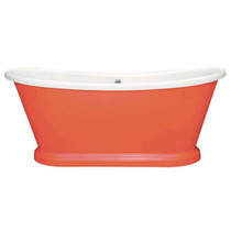 BC Designs Painted Acrylic Boat Bath 1800mm (White & Orange Aurora).