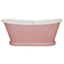 BC Designs Painted Acrylic Boat Bath 1800mm (White & Middleton Pink).