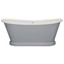 BC Designs Painted Acrylic Boat Bath 1800mm (White & Plummett).