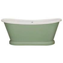 BC Designs Painted Acrylic Boat Bath 1800 (Wh & Breakfast Room Green).
