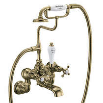 Burlington Claremont Wall Mounted BSM Tap With Kit (Gold & White).