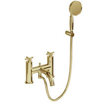 Burlington Riviera Bath Shower Mixer Tap With Handset & Hose (Gold).