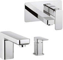 Crosswater Atoll Wall Mounted Basin & 2 Hole BSM Tap Pack (Chrome).