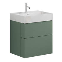 Crosswater Avenue Wall Hung Vanity Unit With Basin (600mm, Green, 1TH).