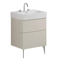 Crosswater Avenue Wall Vanity Unit With Chrome Legs (600mm, Stone, 3TH).