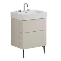 Crosswater Avenue Wall Vanity Unit With Slate Legs (600mm, Stone, 3TH).