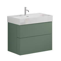 Crosswater Avenue Wall Hung Vanity Unit With Basin (800mm, Green, 1TH).