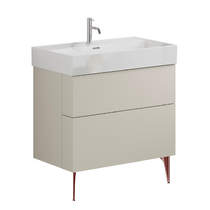 Crosswater Avenue Wall Vanity Unit With Bronze Legs (800mm, Stone, 1TH).