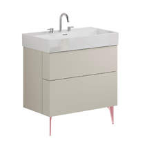 Crosswater Avenue Wall Vanity Unit With Bronze Legs (800mm, Stone, 3TH).