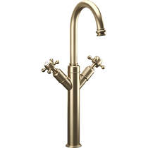 Crosswater Belgravia Tall Basin Mixer Tap (Crosshead, Brushed Brass).