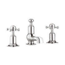 Crosswater Belgravia 3 Hole Basin Tap With Waste (Crosshead, Chrome).