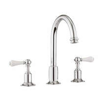 Crosswater Belgravia 3 Hole Basin Mixer Tap With Waste (Lever, Chrome).
