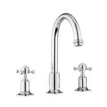 Crosswater Belgravia 3 Hole Basin Tap With Waste (Crosshead, Chrome).
