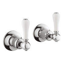 Crosswater belgravia wall stop taps (lever, chrome).