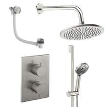 Crosswater MPRO Crossbox Shower Set 10 300mm Head & Wall Arm (Brushed Nickel).