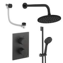 Crosswater MPRO Crossbox Shower Set 10 200mm Head & Wall Arm (Matt Black).