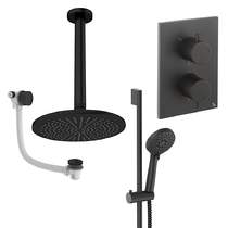 Crosswater MPRO Crossbox Shower Set 10 300mm Head & Ceiling Arm (Matt Black).