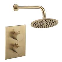 Crosswater MPRO Crossbox Shower Set 1 200mm (Brushed Brass).