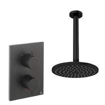 Crosswater MPRO Crossbox Shower Set 1 200mm Head & Ceiling Arm (Matt Black).