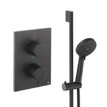 Crosswater MPRO Crossbox Shower Set 2 With Slide Rail Kit (Matt Black).