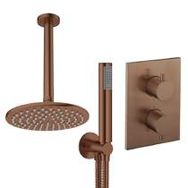Crosswater MPRO Crossbox Shower Set 3 200mm Head & Handset (Brushed Bronze).
