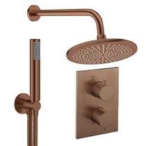 Crosswater MPRO Crossbox Shower Set 3 300mm Head & Handset (Brushed Bronze).